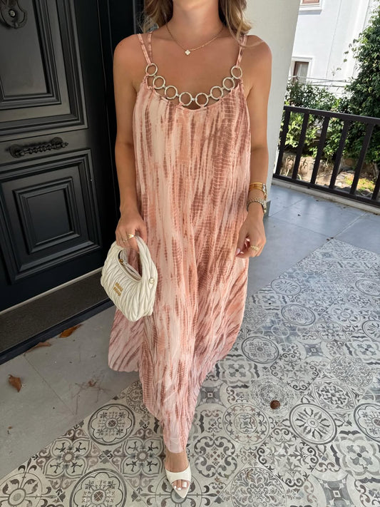 Ring Tie-Dye Halter Dress