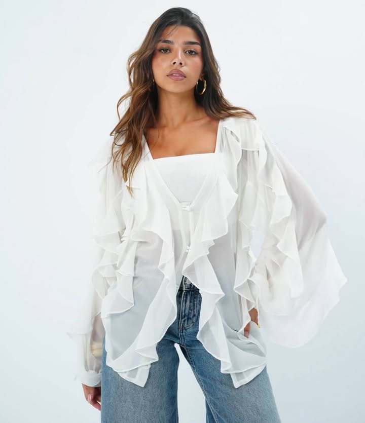 Layered solid color flowing shirt