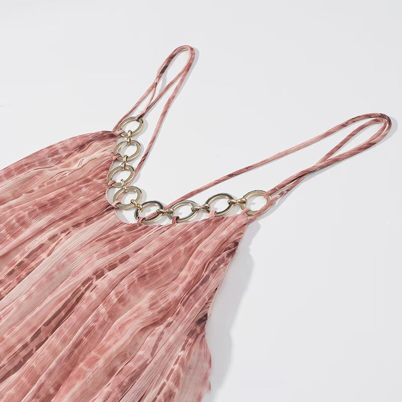 Ring Tie-Dye Halter Dress