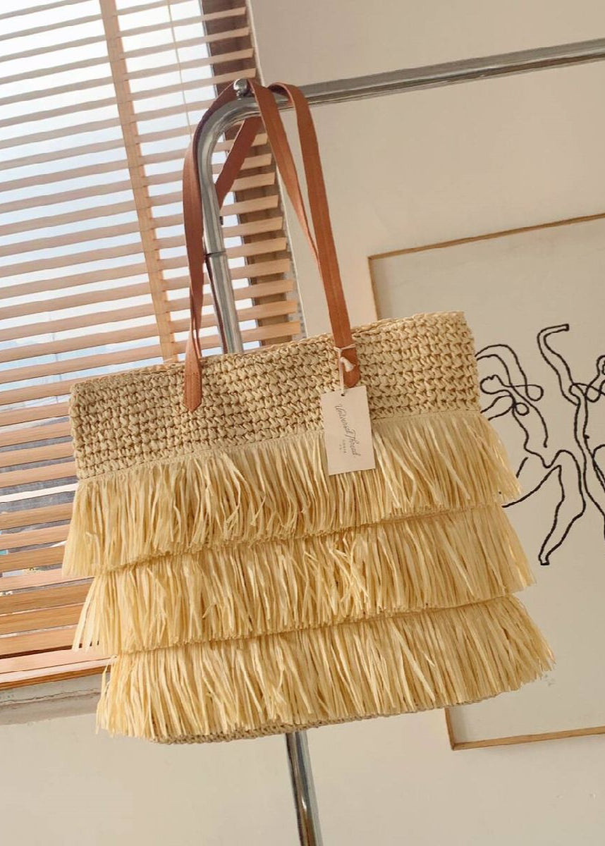 Boho Chic Woven Fringe Tote Bag