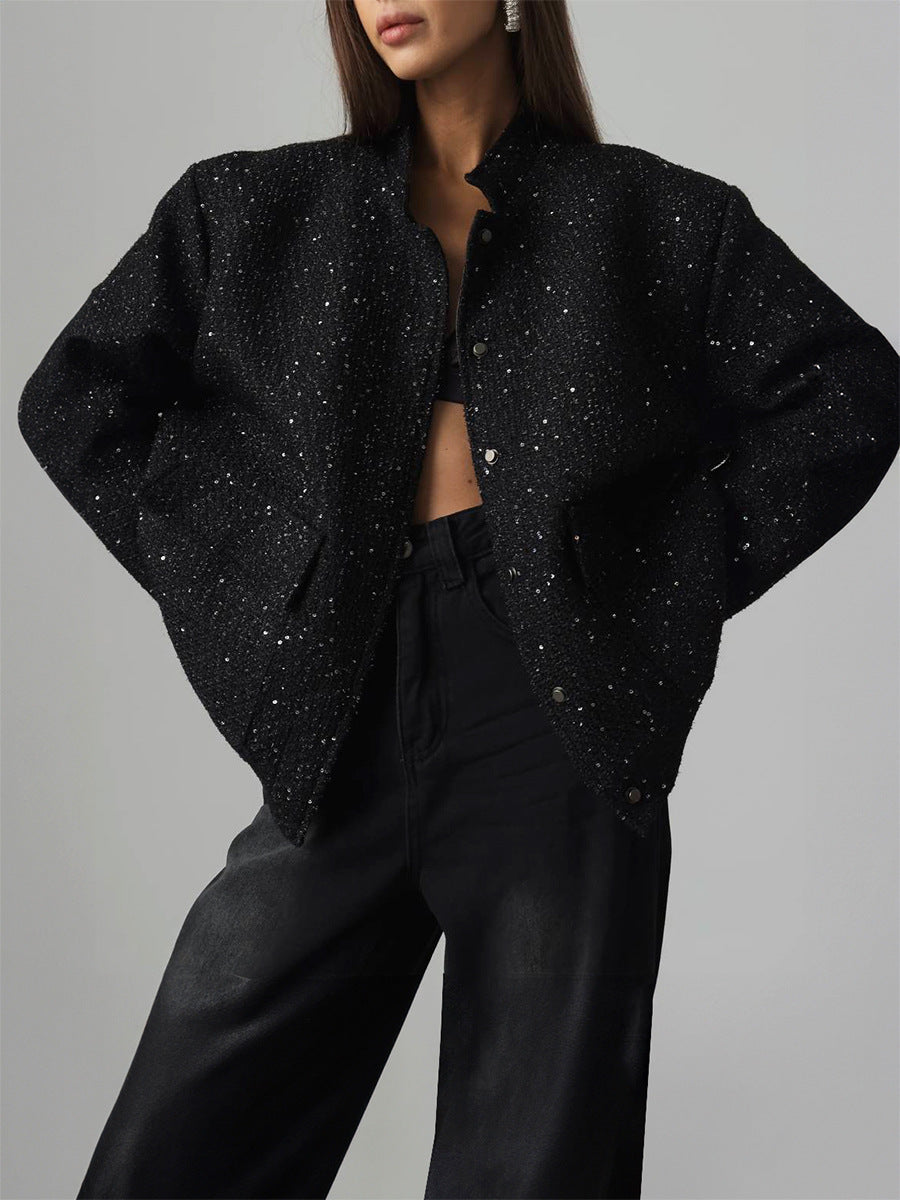 Sequin Cropped Jacket