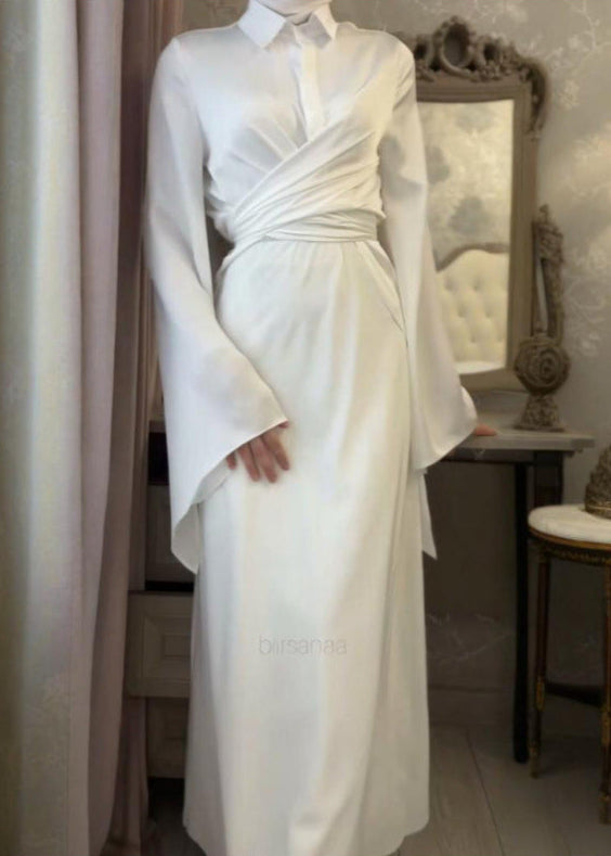 Elegant Satin Skirt Set