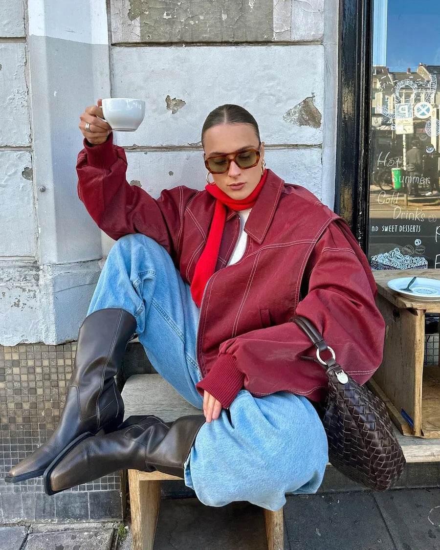 Oversized Stitched Jacket Coat