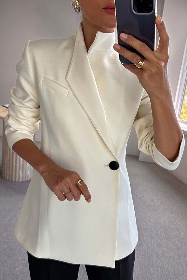 Elegant Satin One-Button Blazer