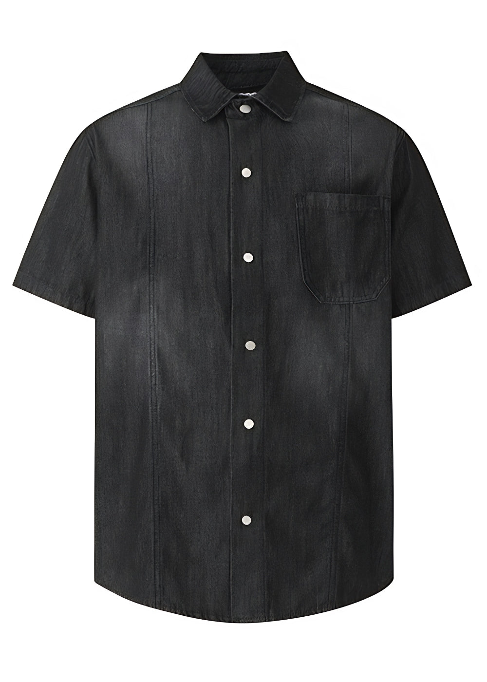 Retro Washed Short Sleeve Denim Shirt for Men