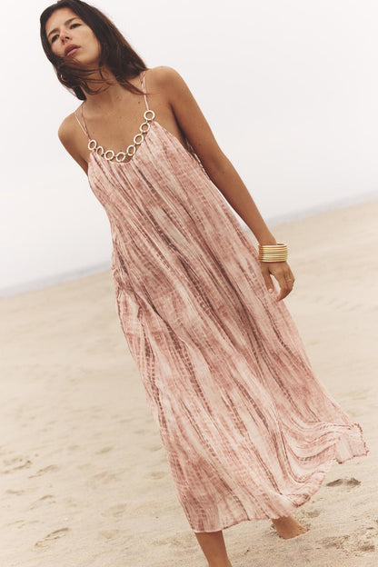 Ring Tie-Dye Halter Dress