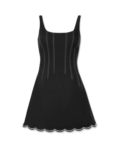 Sleeveless Scalloped Classic Dress