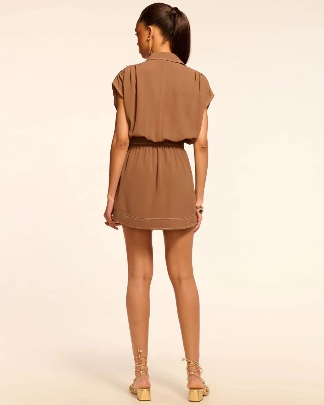 Bess Stitched Belted Mini Dress