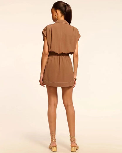 Bess Stitched Belted Mini Dress
