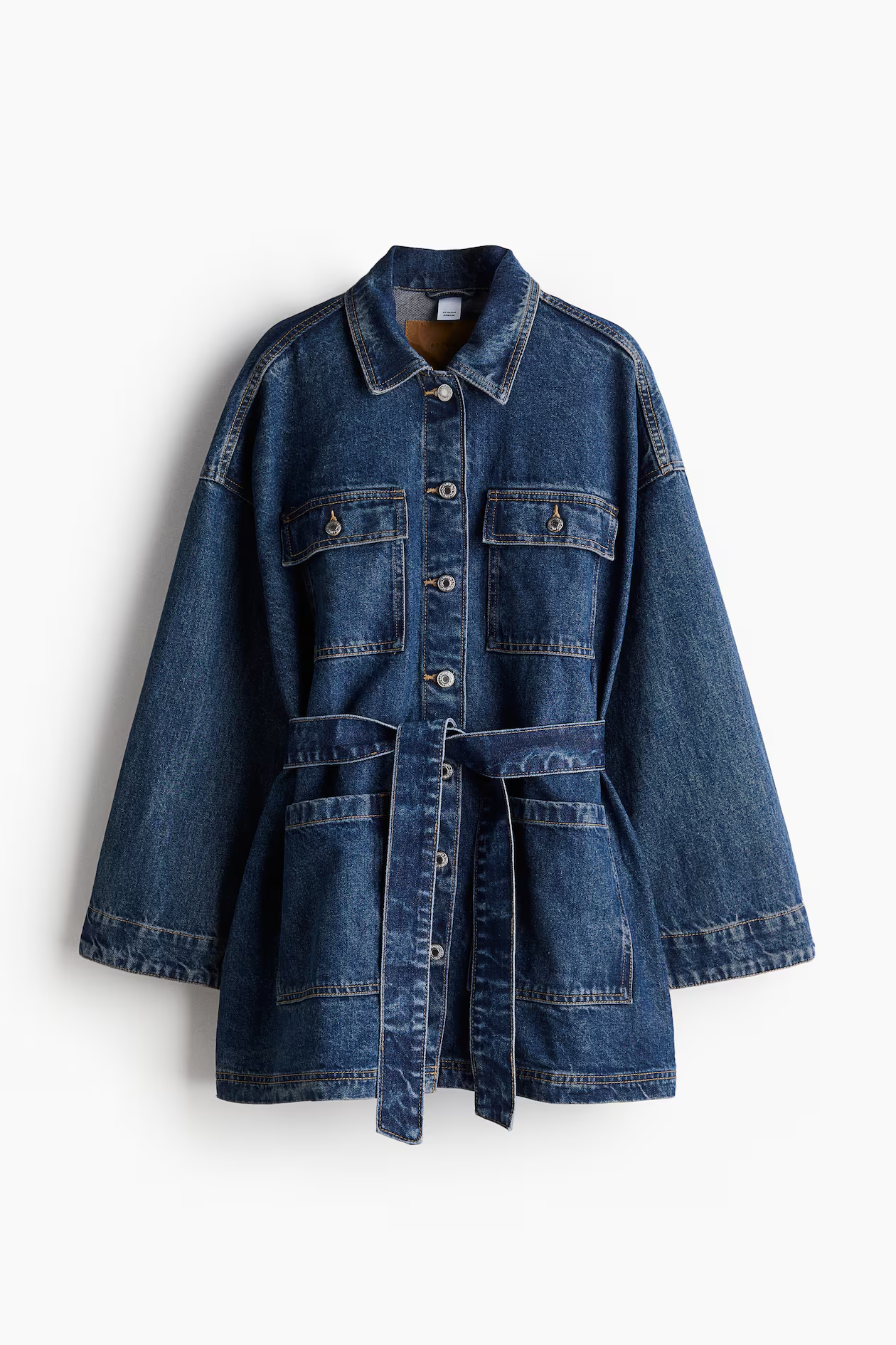 Belted Waist Denim Jacket
