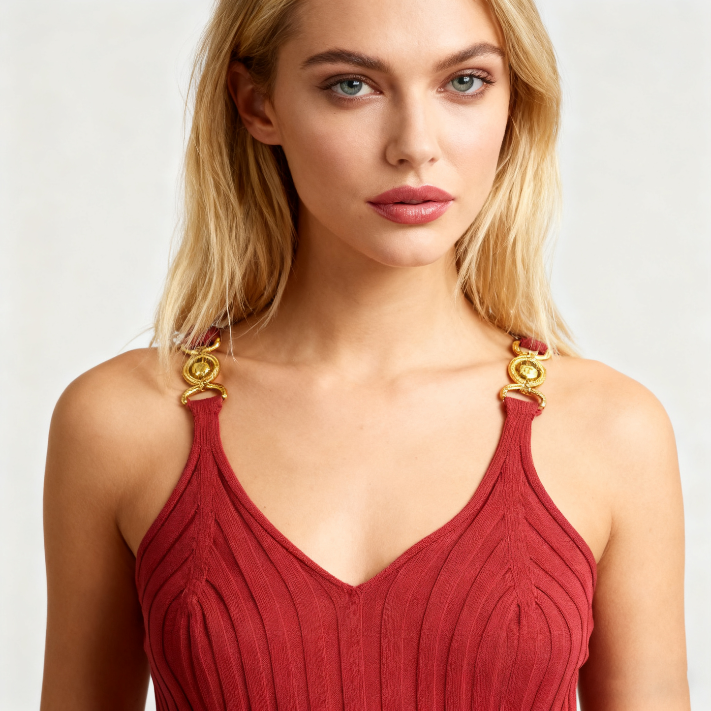 Metallic Strap Knit Tank Top