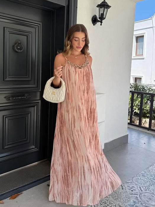 Ring Tie-Dye Halter Dress