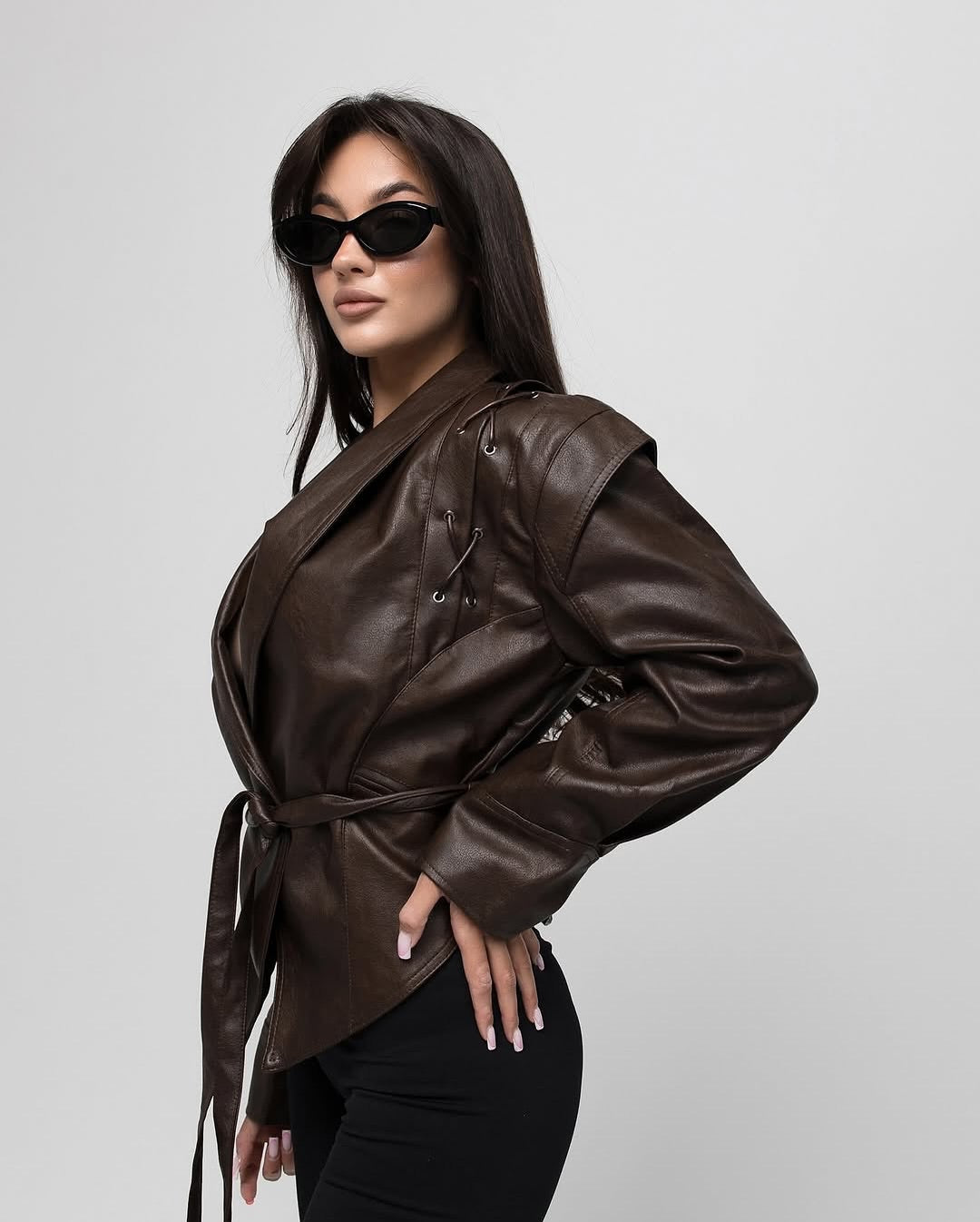 Lapel Long Sleeve Jacket Coat