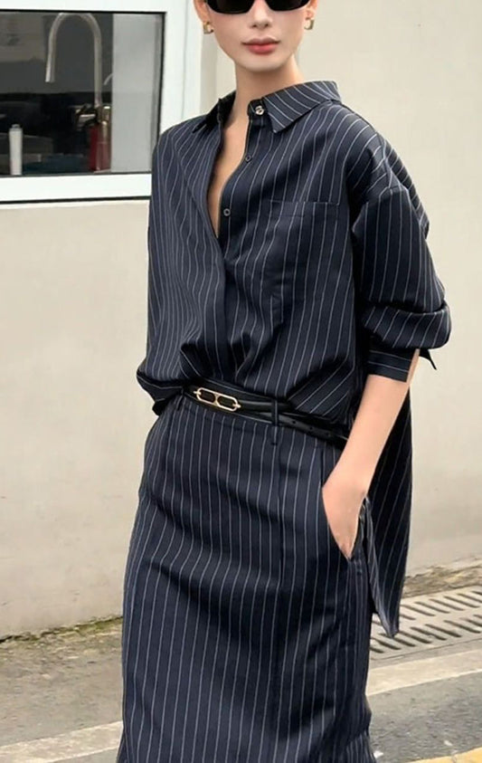 Elegant Shirt & Maxi Skirt Set