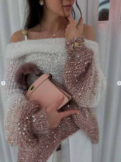 Glam Zipper Knit Cardigan