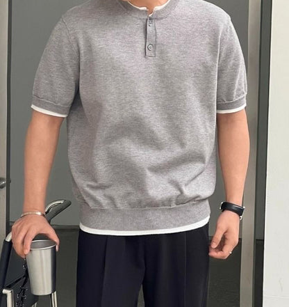 Men's False Two Piece Knit T-Shirt