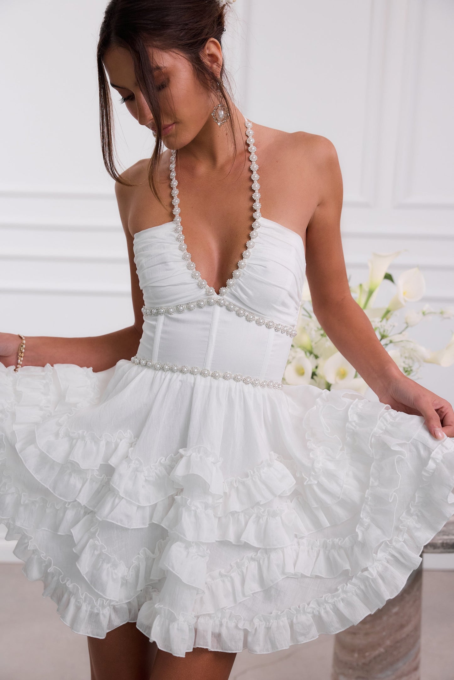 Chic French Tie-Up Dress