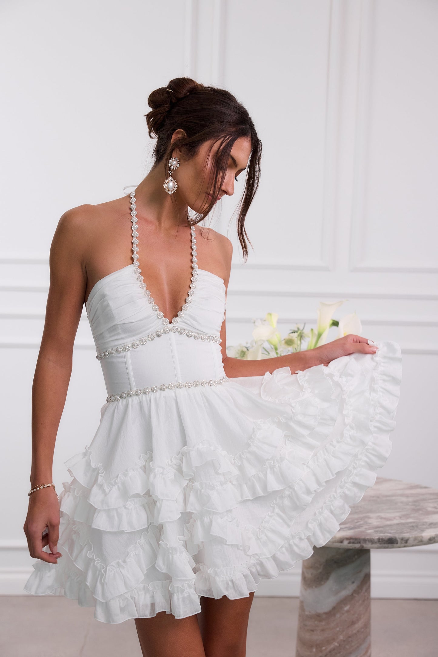 Chic French Tie-Up Dress