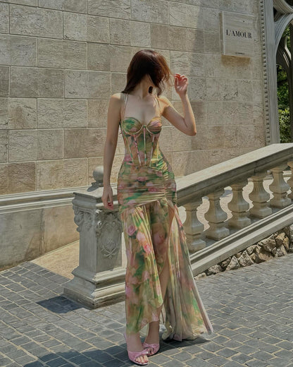 Elegant Floral Wrap Dress