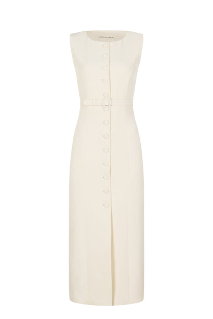 Elegant Belted Slim Fit Dress