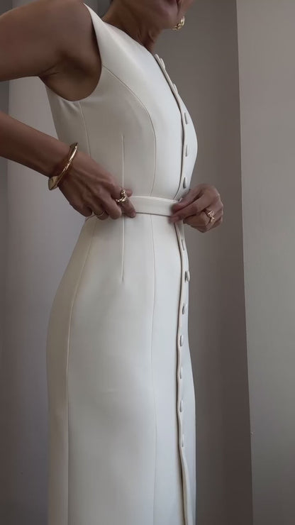 Elegant Belted Slim Fit Dress