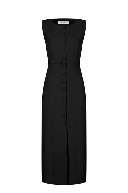 Elegant Belted Slim Fit Dress