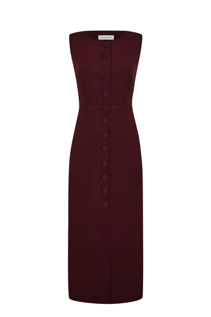 Elegant Belted Slim Fit Dress