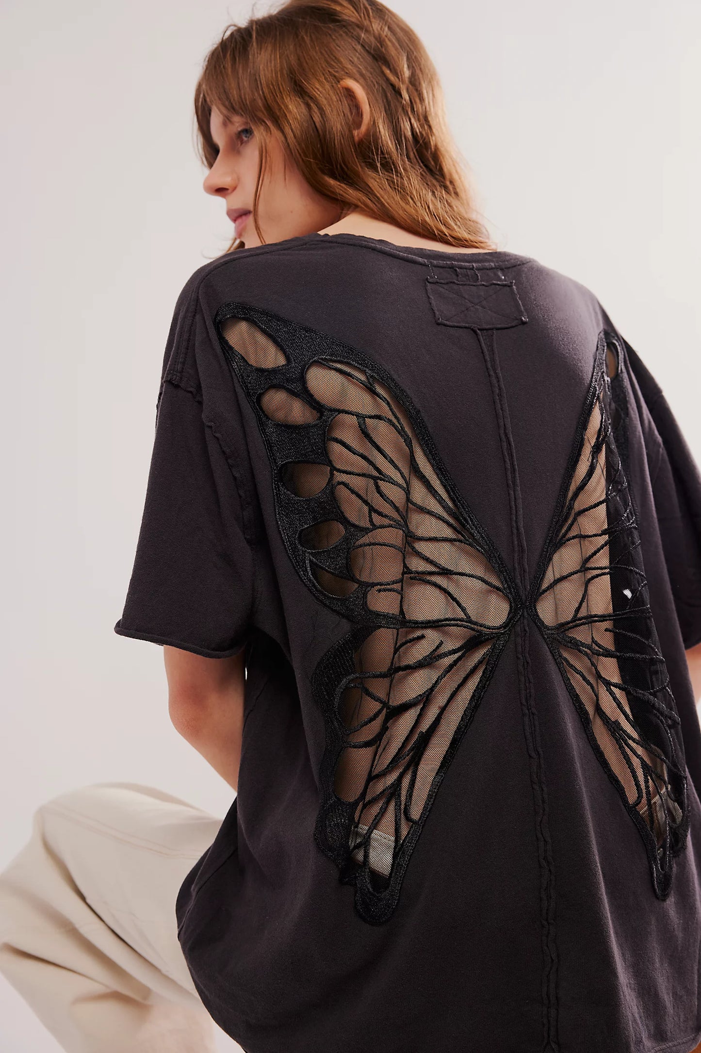 Back Cutout 3D Butterfly Streetwear T-Shirt