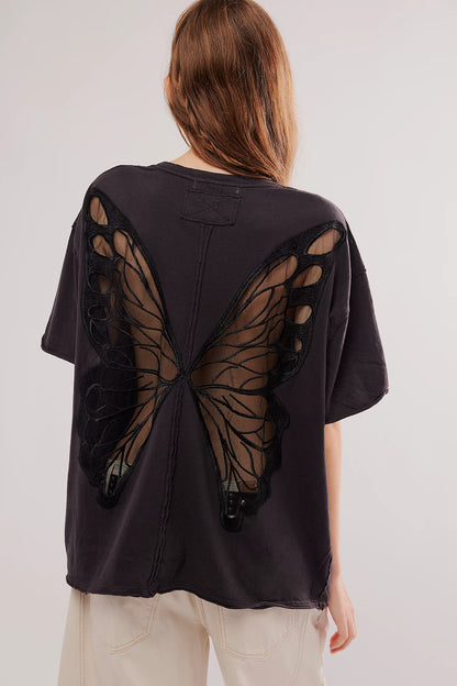 Back Cutout 3D Butterfly Streetwear T-Shirt
