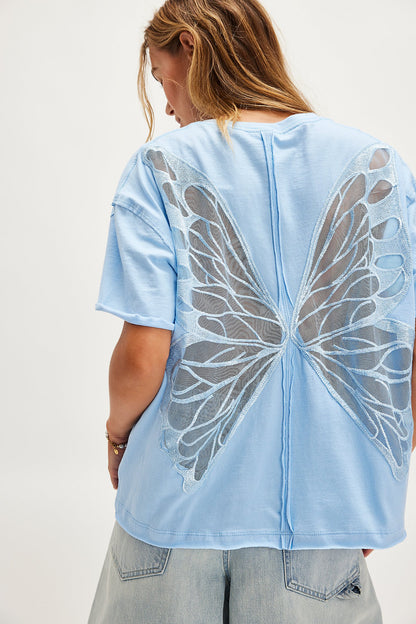 Back Cutout 3D Butterfly Streetwear T-Shirt