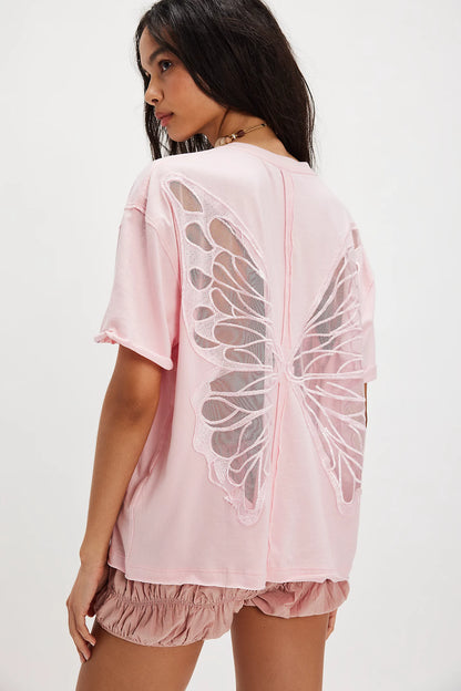 Back Cutout 3D Butterfly Streetwear T-Shirt