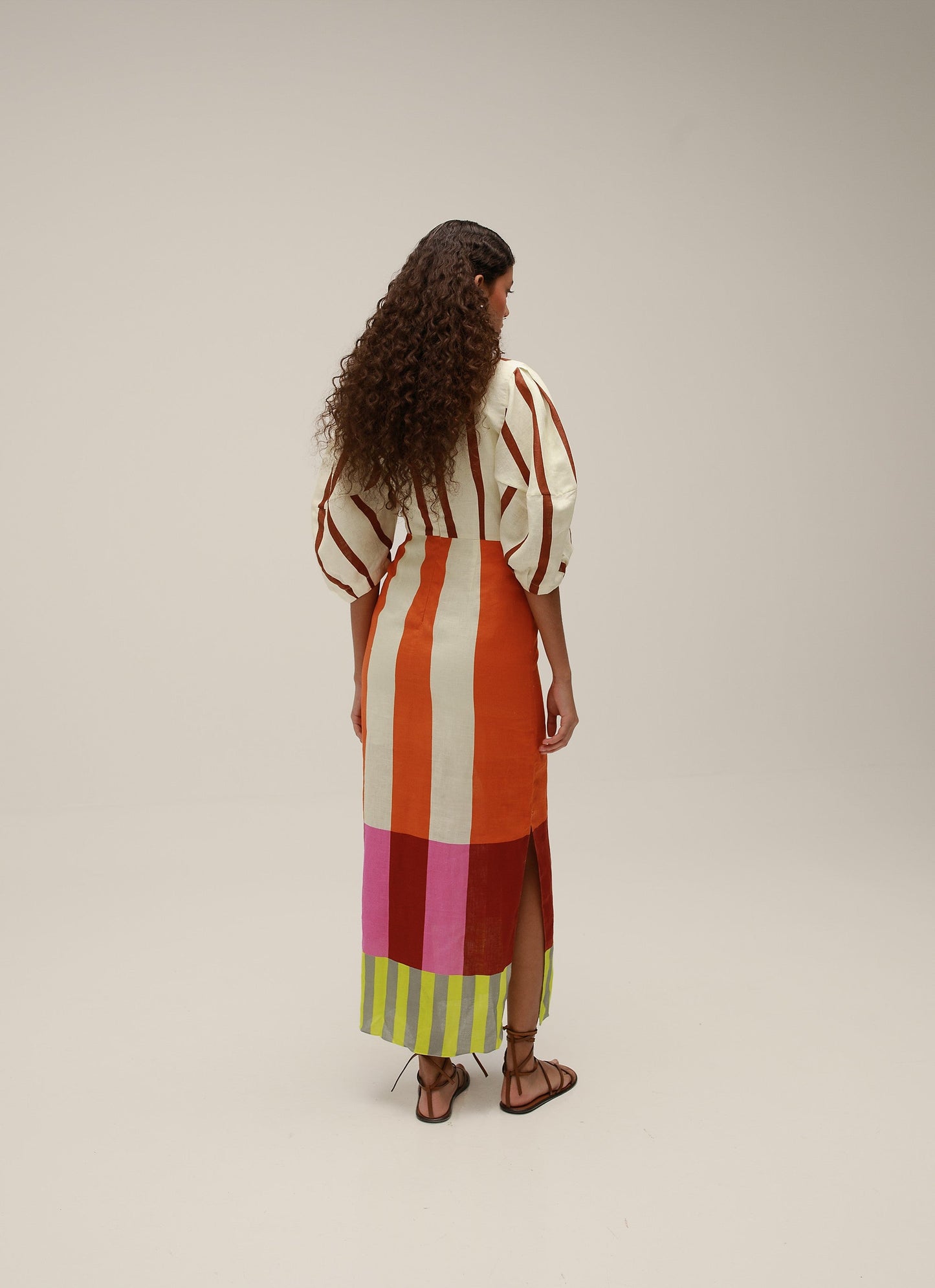 Boho-Inspired Printed Linen Maxi Dress