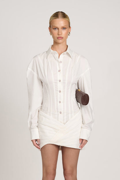 Elegant Slim-Fit Shirt Dress