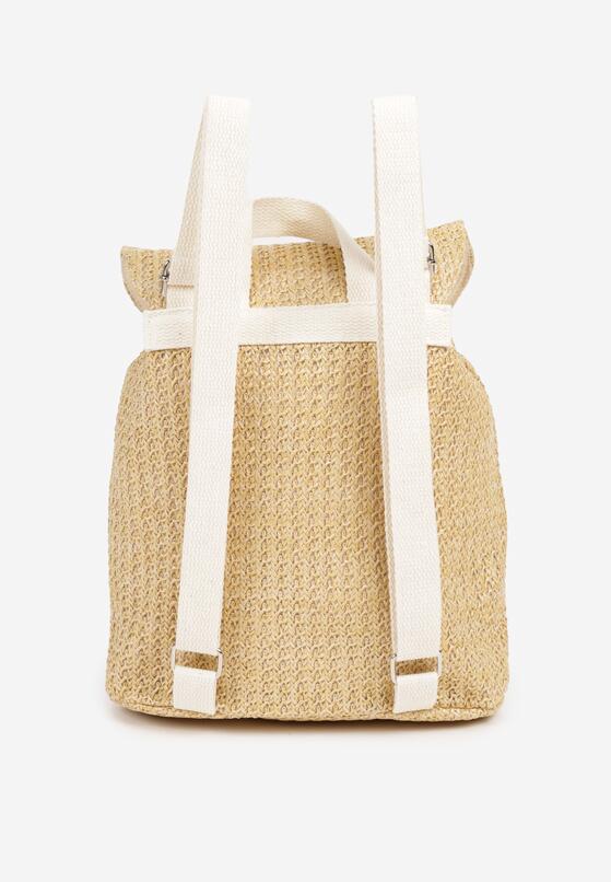 Daisy Embellished Woven Straw Backpack