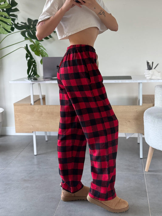 Straight Leg Plaid Lounge Pants