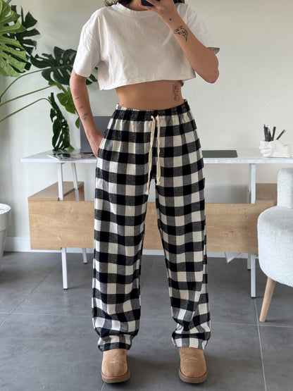 Straight Leg Plaid Lounge Pants