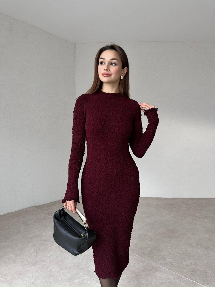 Elegant Knit Bodycon Midi Dress