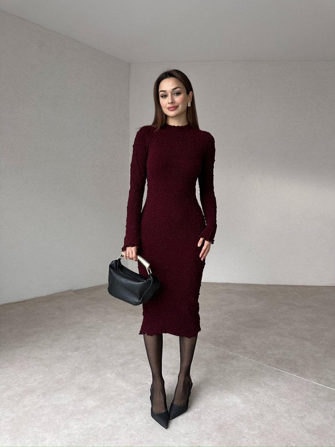 Elegant Knit Bodycon Midi Dress