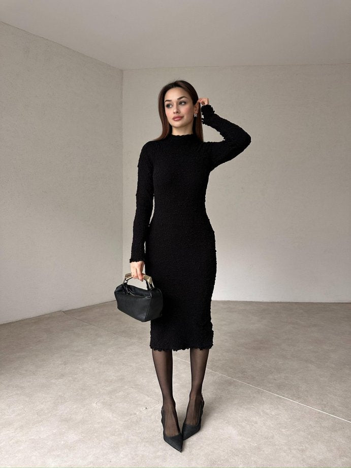 Elegant Knit Bodycon Midi Dress