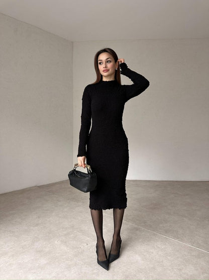 Elegant Knit Bodycon Midi Dress