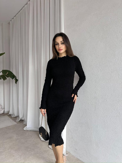 Elegant Knit Bodycon Midi Dress