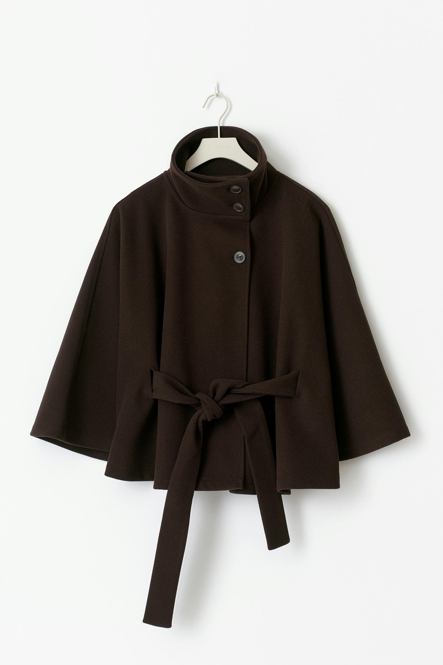 Elegant Belted Cape Coat for Women