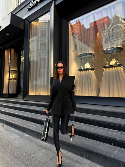 Autumn Winter Elegant Long Blazer Coat – Modern Women’s Tailored Fashion