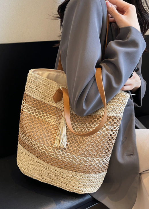 Large Capacity Handwoven Straw Tote Bag