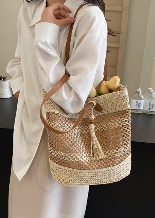 Large Capacity Handwoven Straw Tote Bag