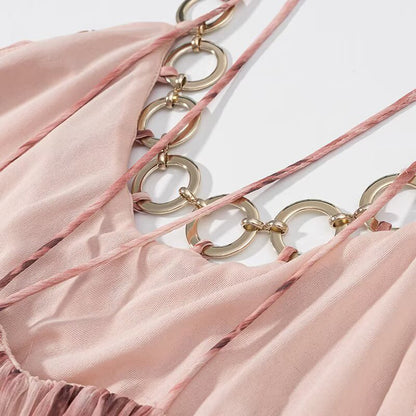 Ring Tie-Dye Halter Dress