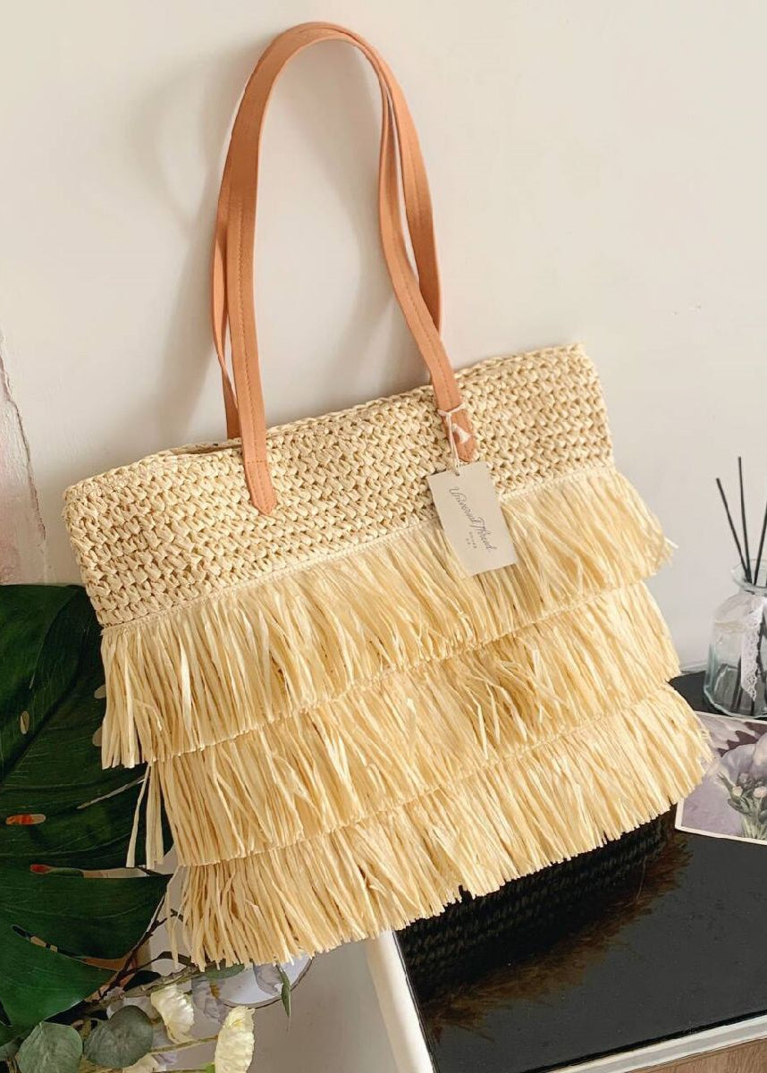 Boho Chic Woven Fringe Tote Bag