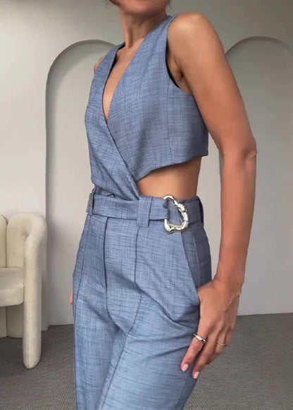 Chic Summer V-Neck Set