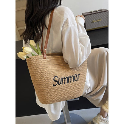 Woven Vacation Tote Bag