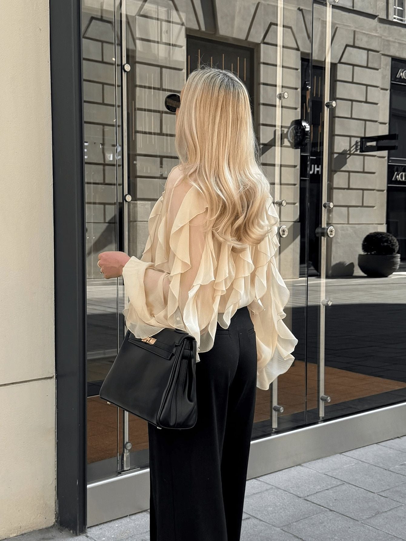 Layered solid color flowing shirt